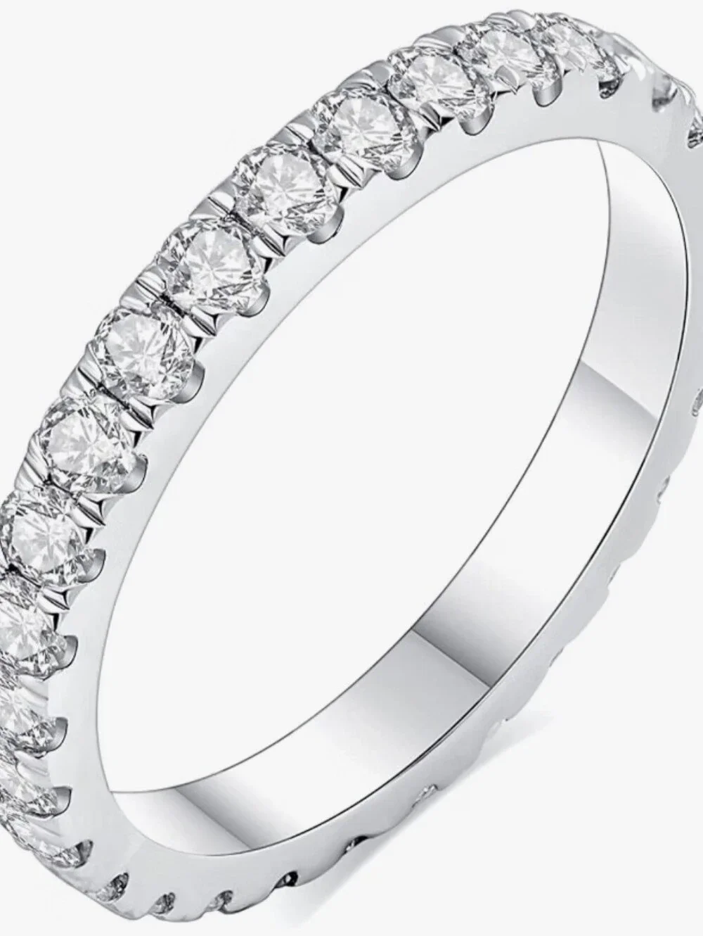 IMOLOVE Moissanite Full Eternity 925 Sterling Silver 1ct Size 8 Ring
